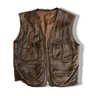 Vintage brown leather vest