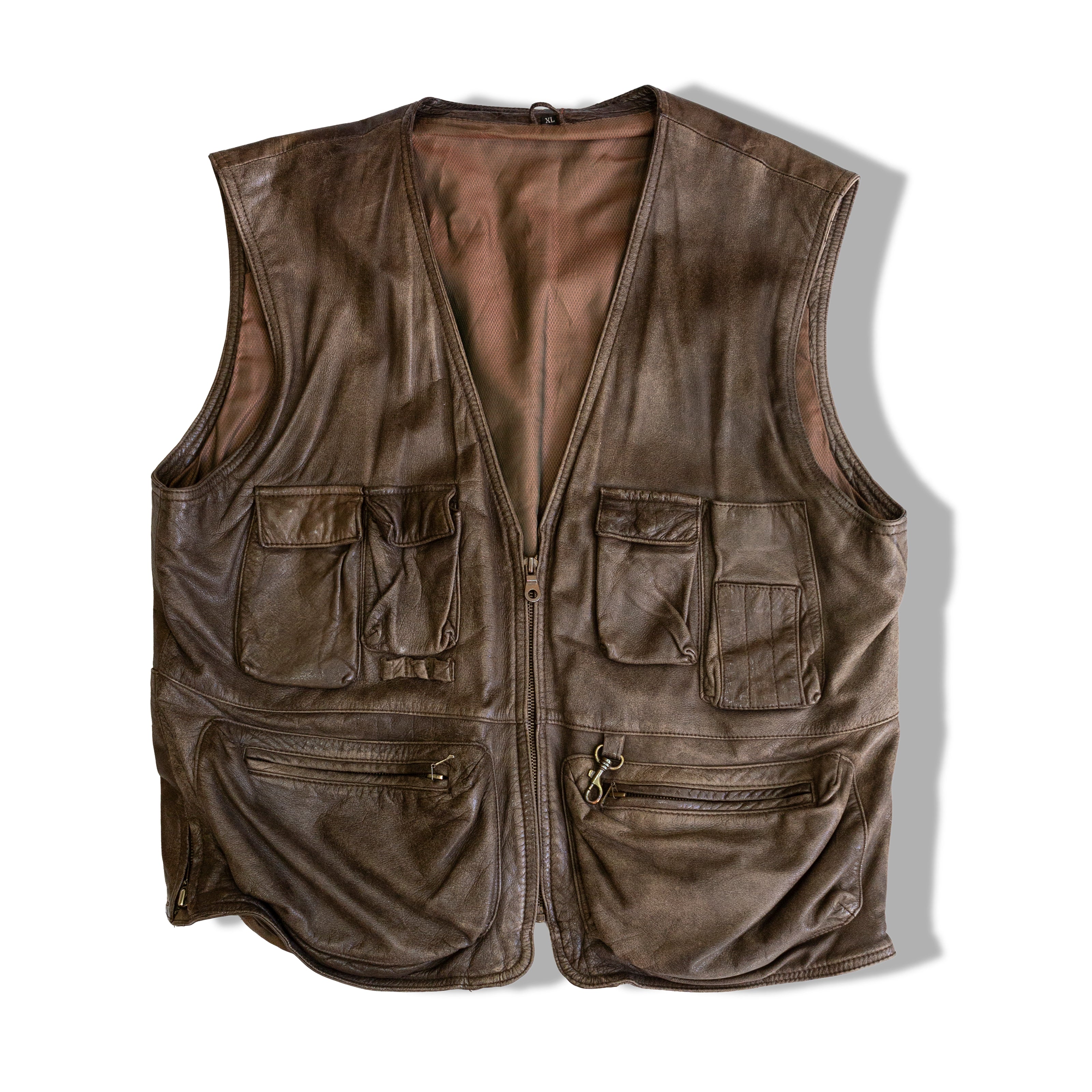 Vintage brown leather vest