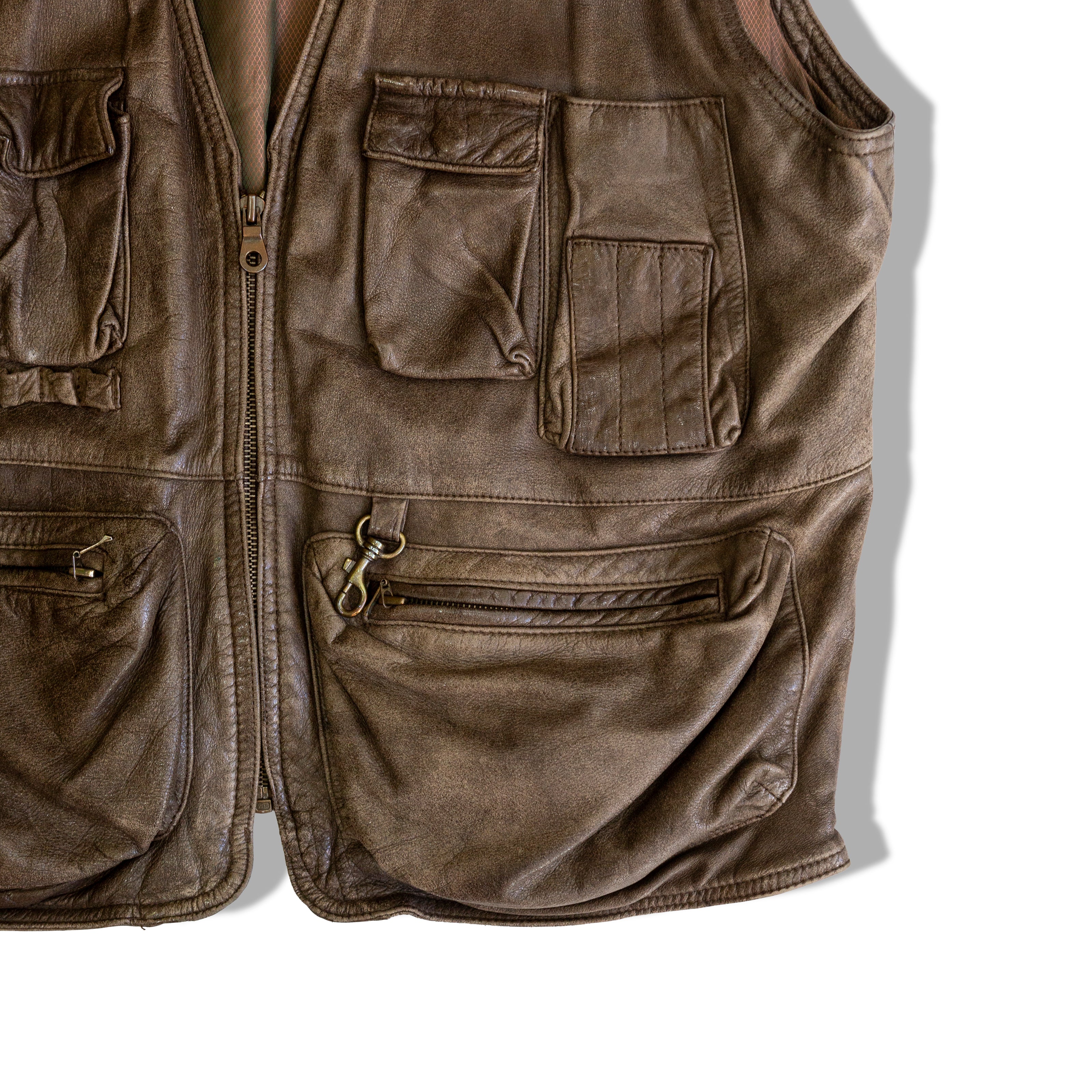 Vintage brown leather vest