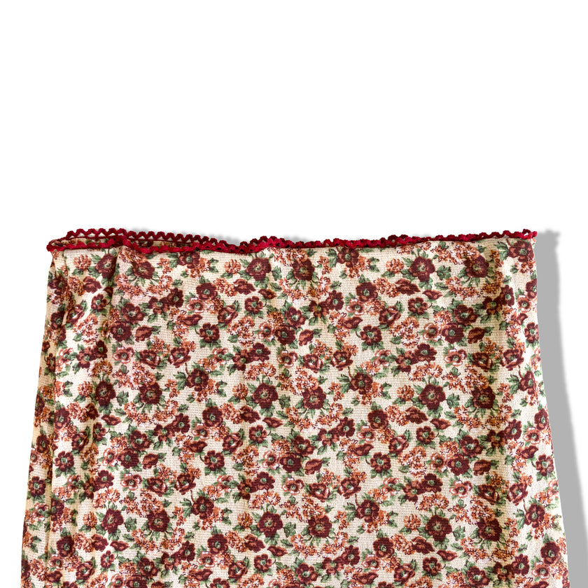 Vintage mesh floral midi skirt (S)