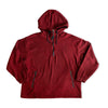 Vintage Men’s Hooded Fleece Pullover – Burgundy Half-Zip Jacket (M)