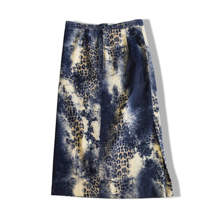 Unique denim animal print skirt