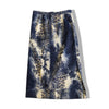 Unique denim animal print skirt