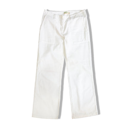 UNITED COLORS OF BENETTON LOW WAISTED WHITE CORDUROY PANTS