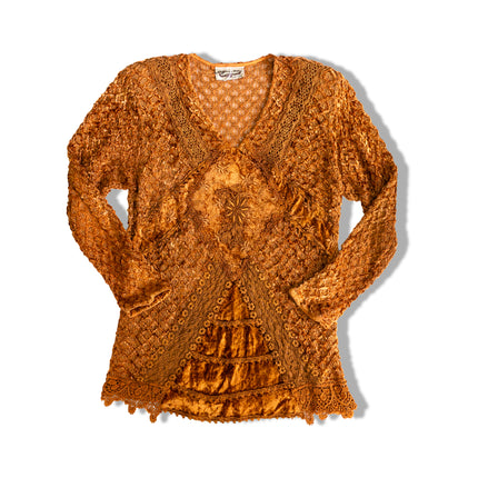 Vintage whimsy 100% viscose knit blouse / dress