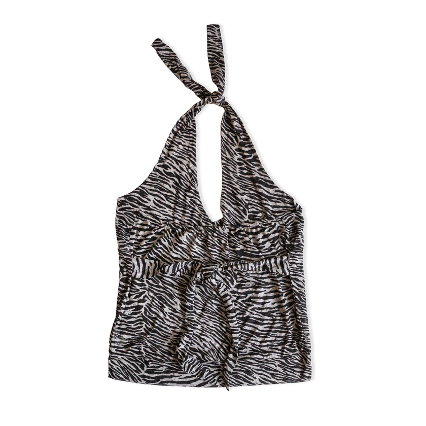 Animal print halter top (M)