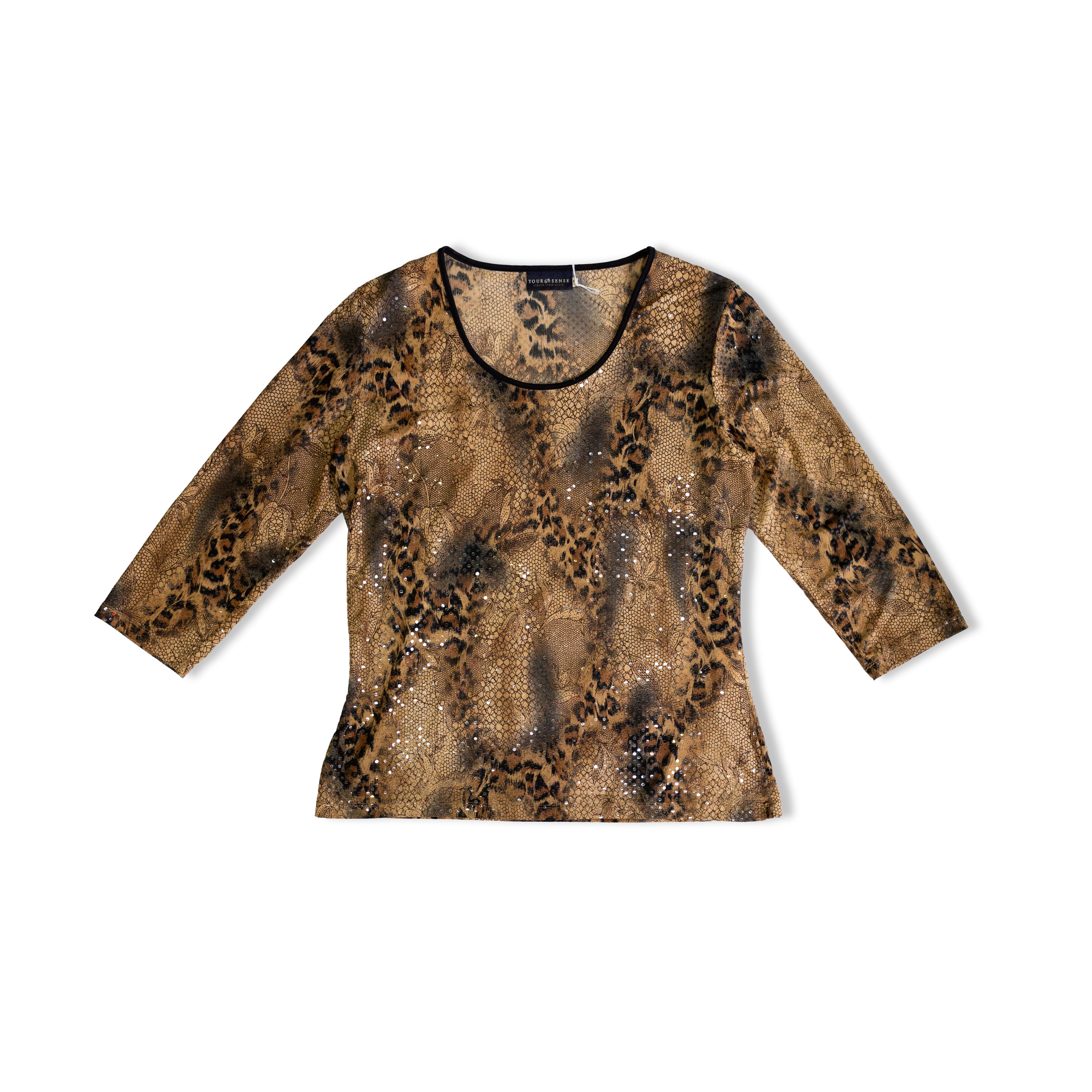Your 6th sense leopard 3/4 sleeves top