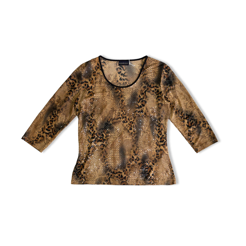 Your 6th sense leopard 3/4 sleeves top