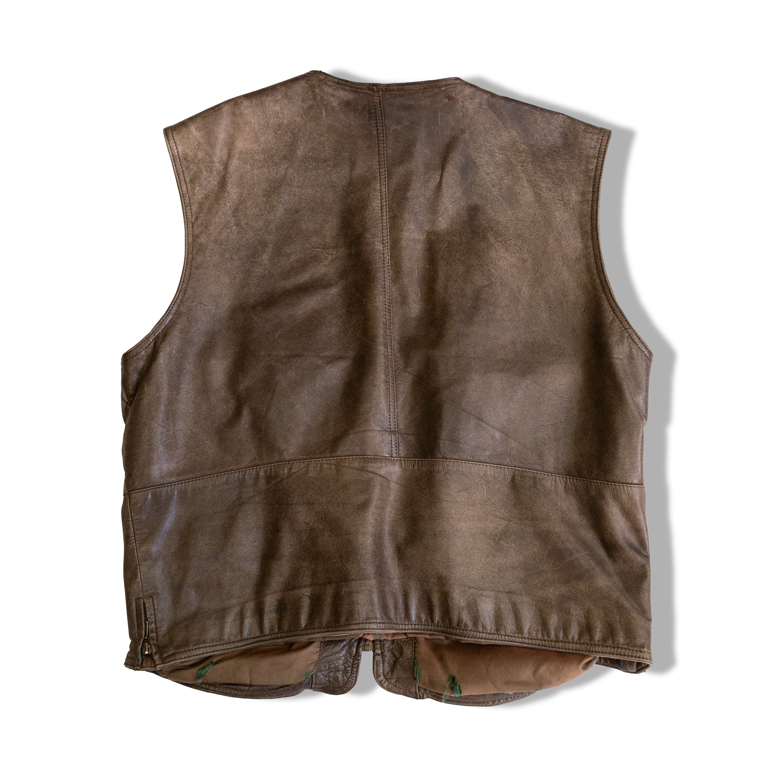 Vintage brown leather vest