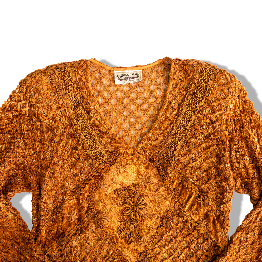 Vintage whimsy 100% viscose knit blouse / dress