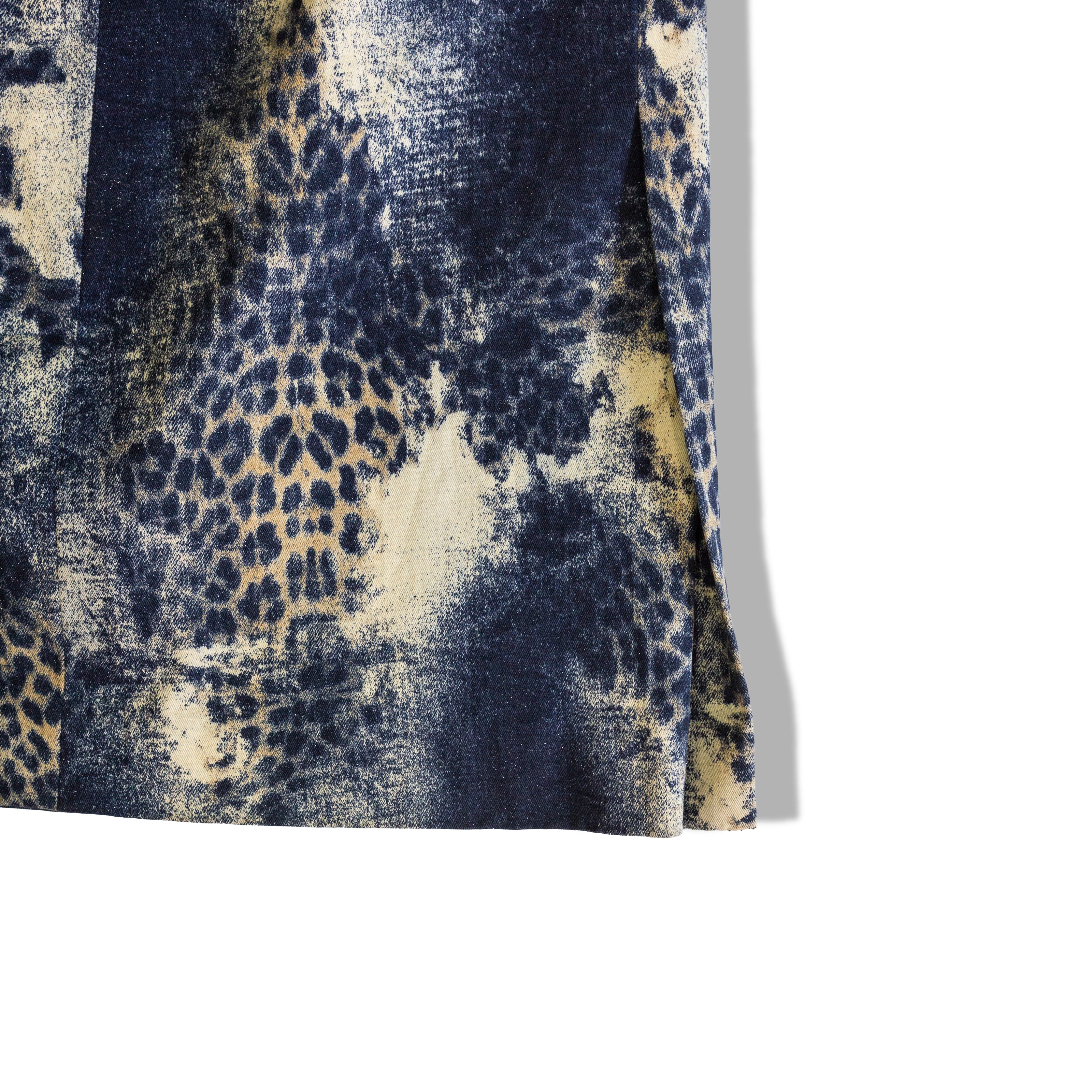 Unique denim animal print skirt