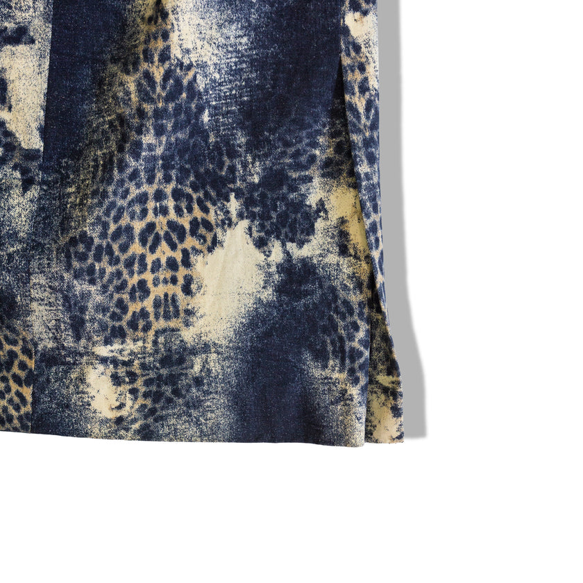 Unique denim animal print skirt