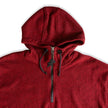 Vintage Men’s Hooded Fleece Pullover – Burgundy Half-Zip Jacket (M)