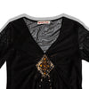 Vintage black mesh top with emboidered beads