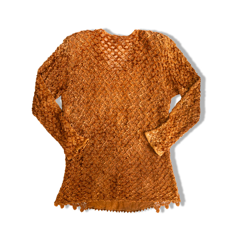 Vintage whimsy 100% viscose knit blouse / dress