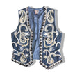 Vintage 100% silk vest with beading and sequin detailing