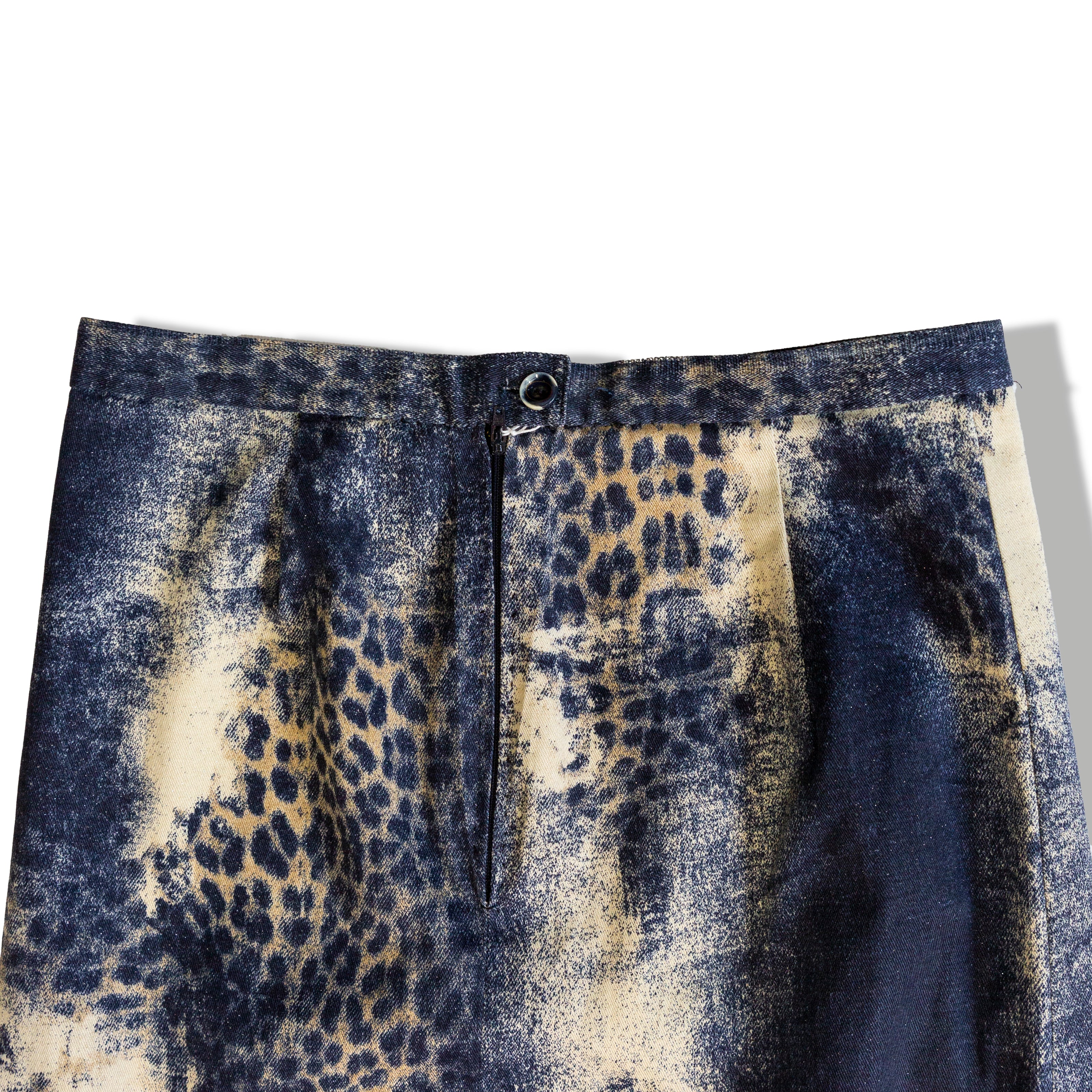 Unique denim animal print skirt
