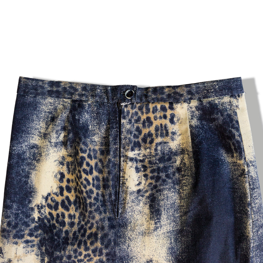Unique denim animal print skirt