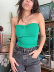 Deadstock strapless rib top (green)