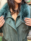 Stunning vintage green genuine leather jacket