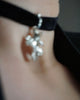 Stunning handmade silver 925 flower choker with velvet strap (Phaos)