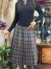 Vintage plaid pleated skirt