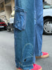 Stunning denim reworked cargo pants