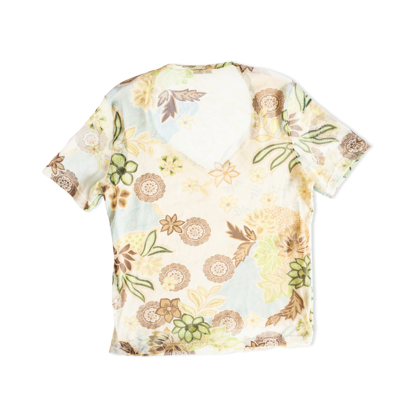 Super cute floral mesh top (L/XL)