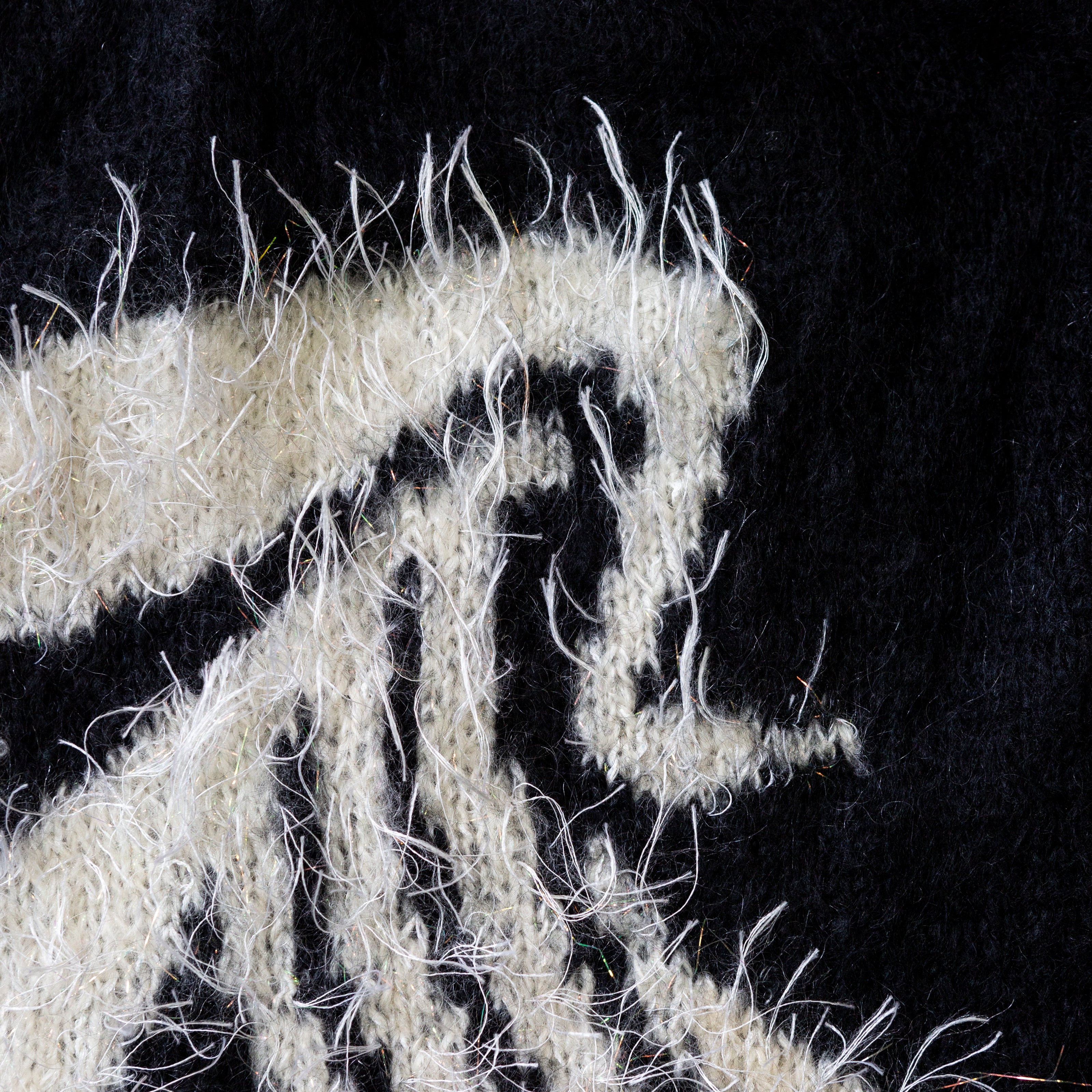 Super fluffy knit sweater with unique pattern