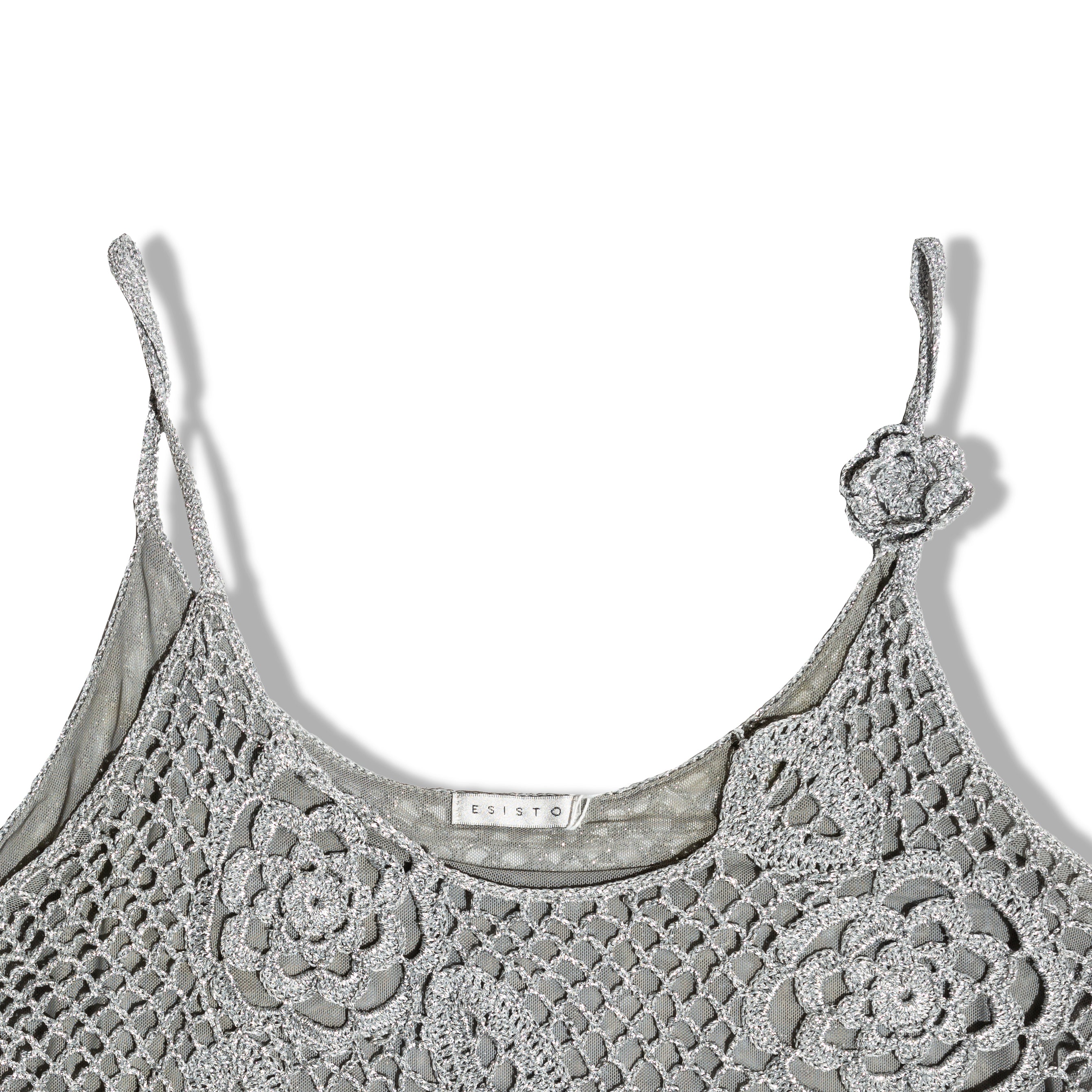 Super hot knitted glitery grey top