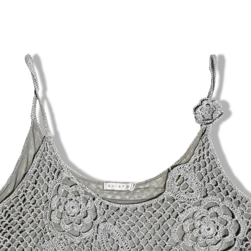 Super hot knitted glitery grey top