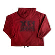 Vintage Men’s Hooded Fleece Pullover – Burgundy Half-Zip Jacket (M)