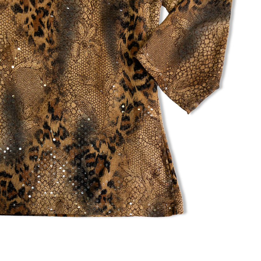 Your 6th sense leopard 3/4 sleeves top