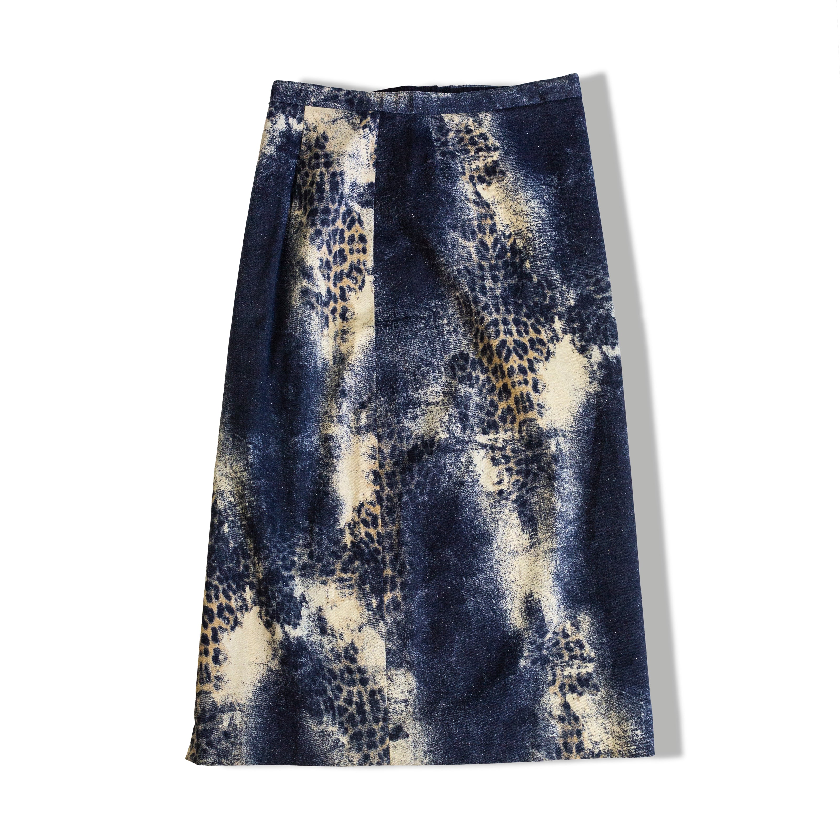 Unique denim animal print skirt