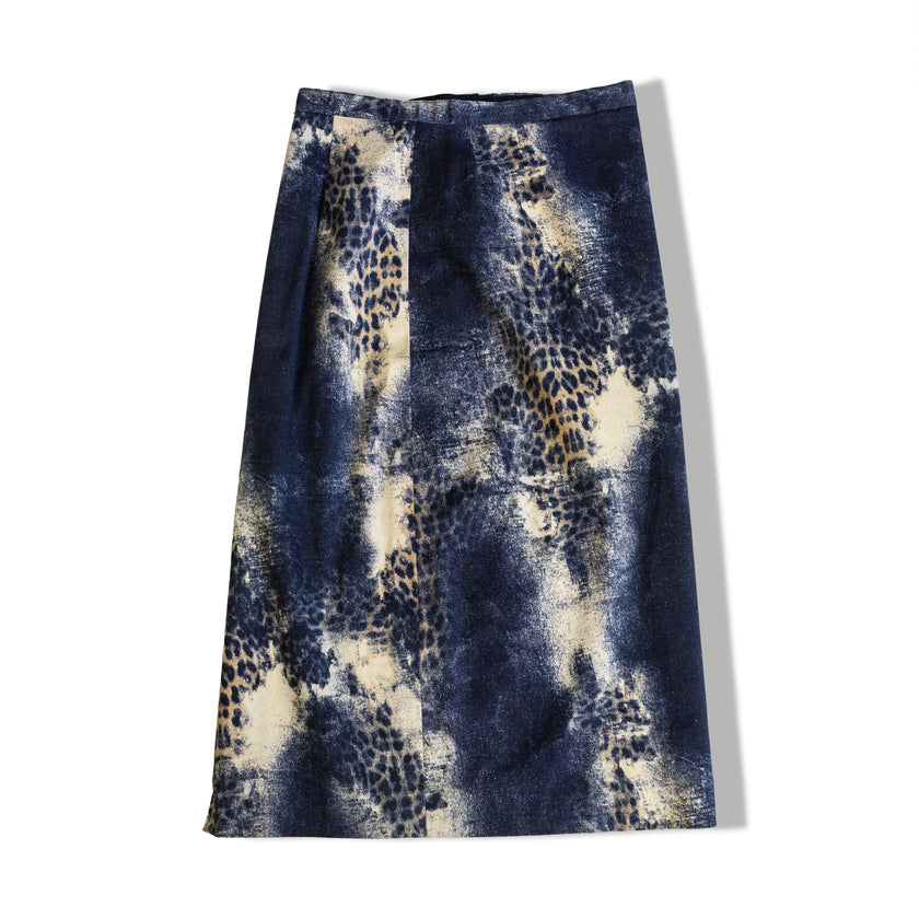 Unique denim animal print skirt