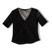 Vintage black mesh top with emboidered beads