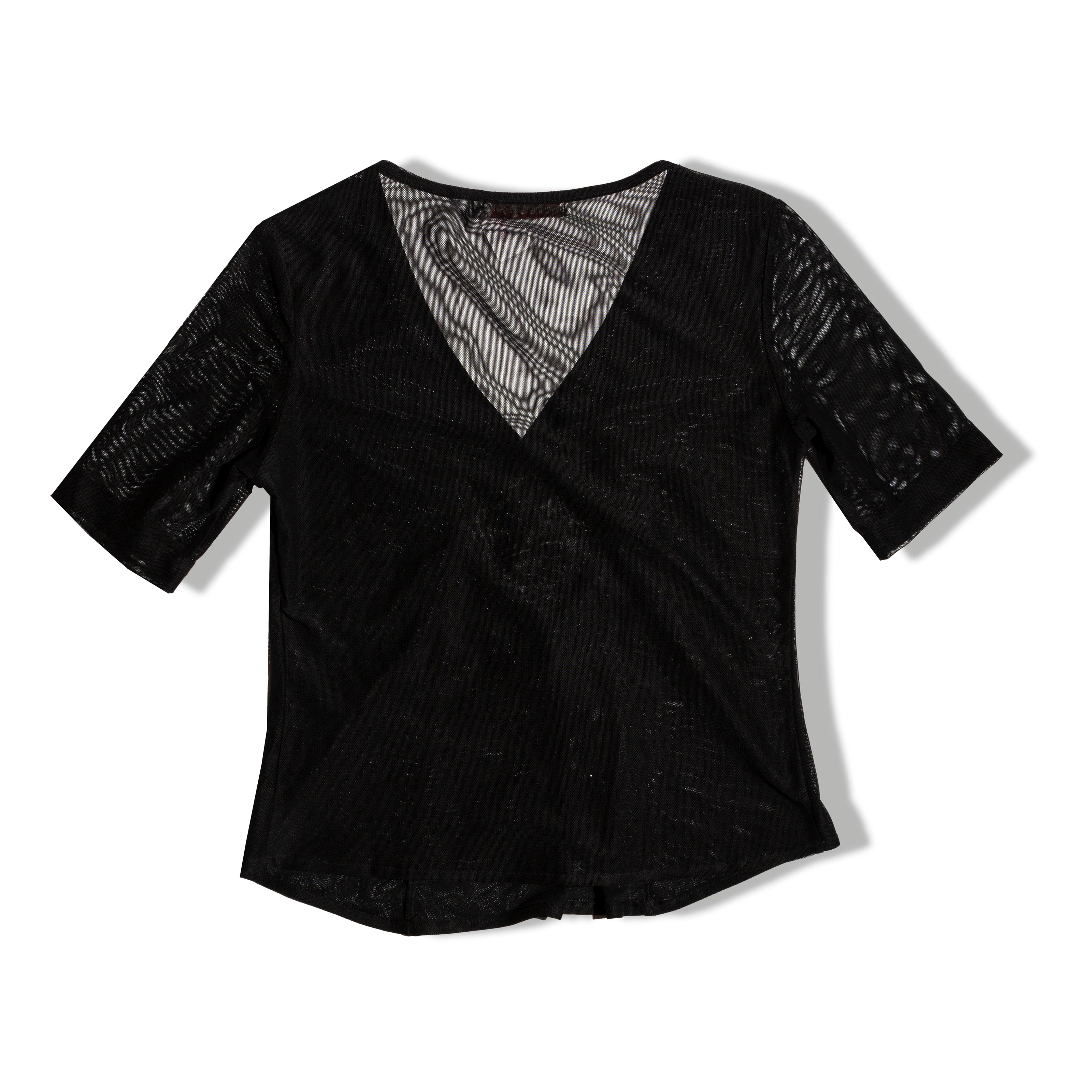 Vintage black mesh top with emboidered beads