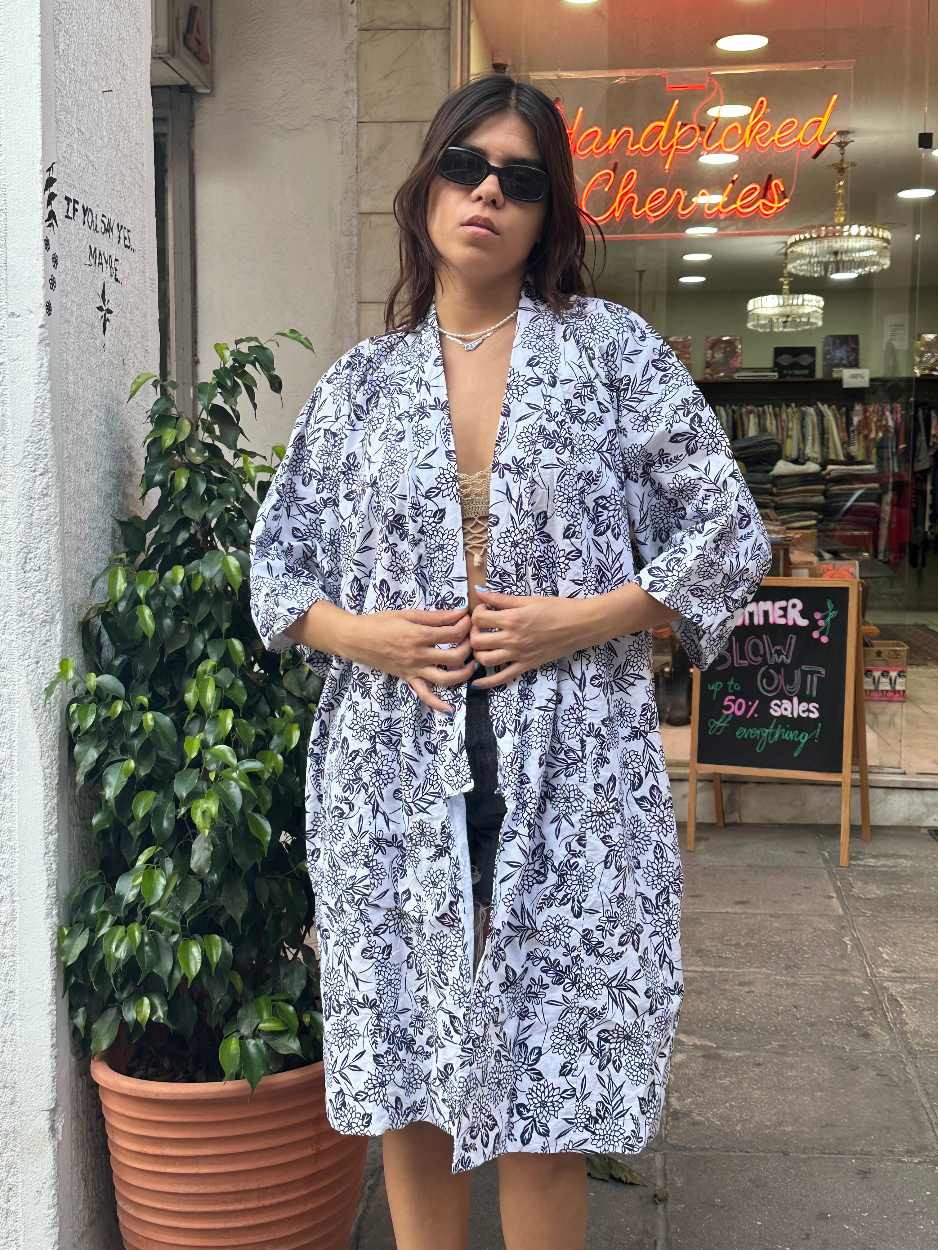 Vintage cotton yukata robe