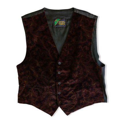 Vintage Henry Saks Men’s velvet patterned vest (L)
