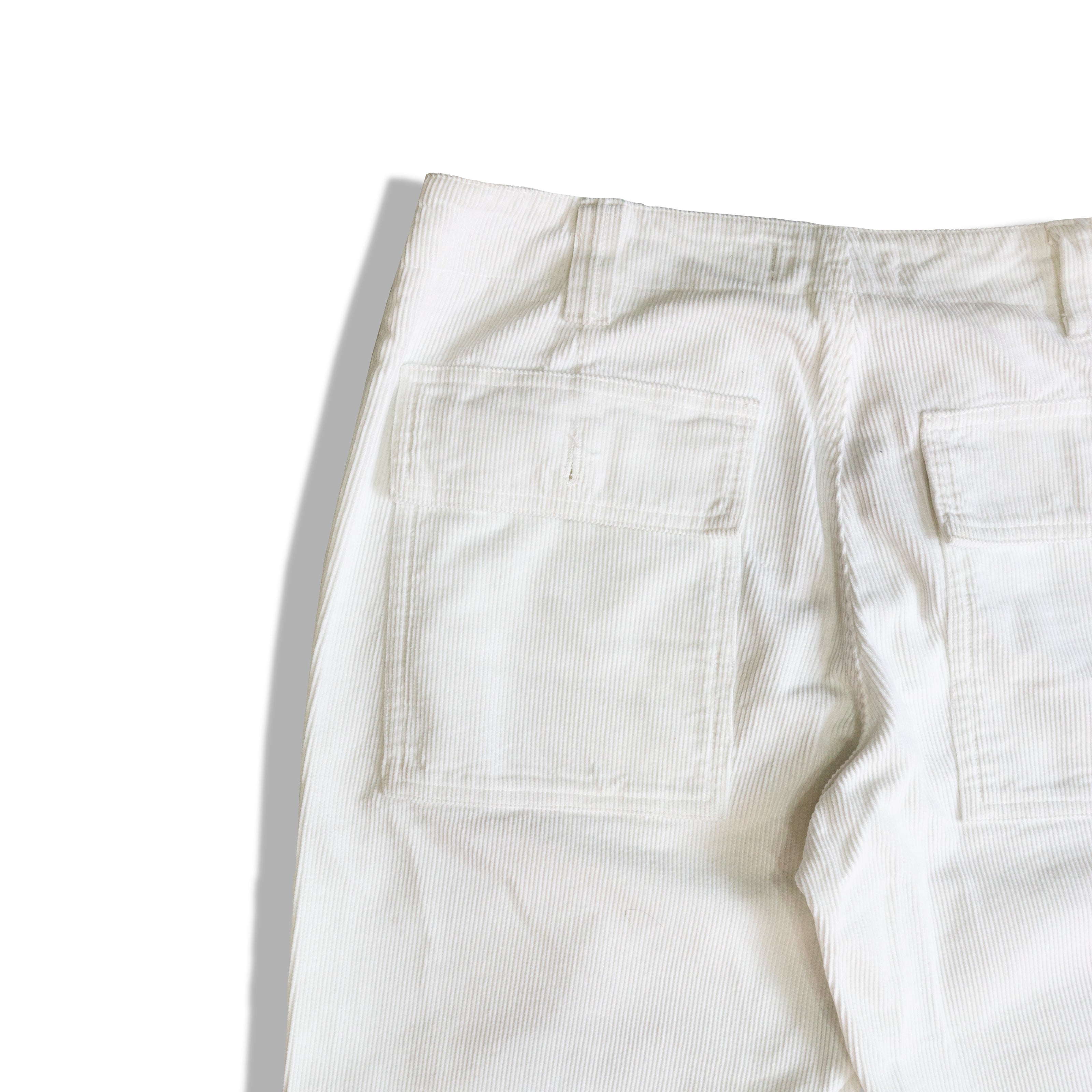 UNITED COLORS OF BENETTON LOW WAISTED WHITE CORDUROY PANTS