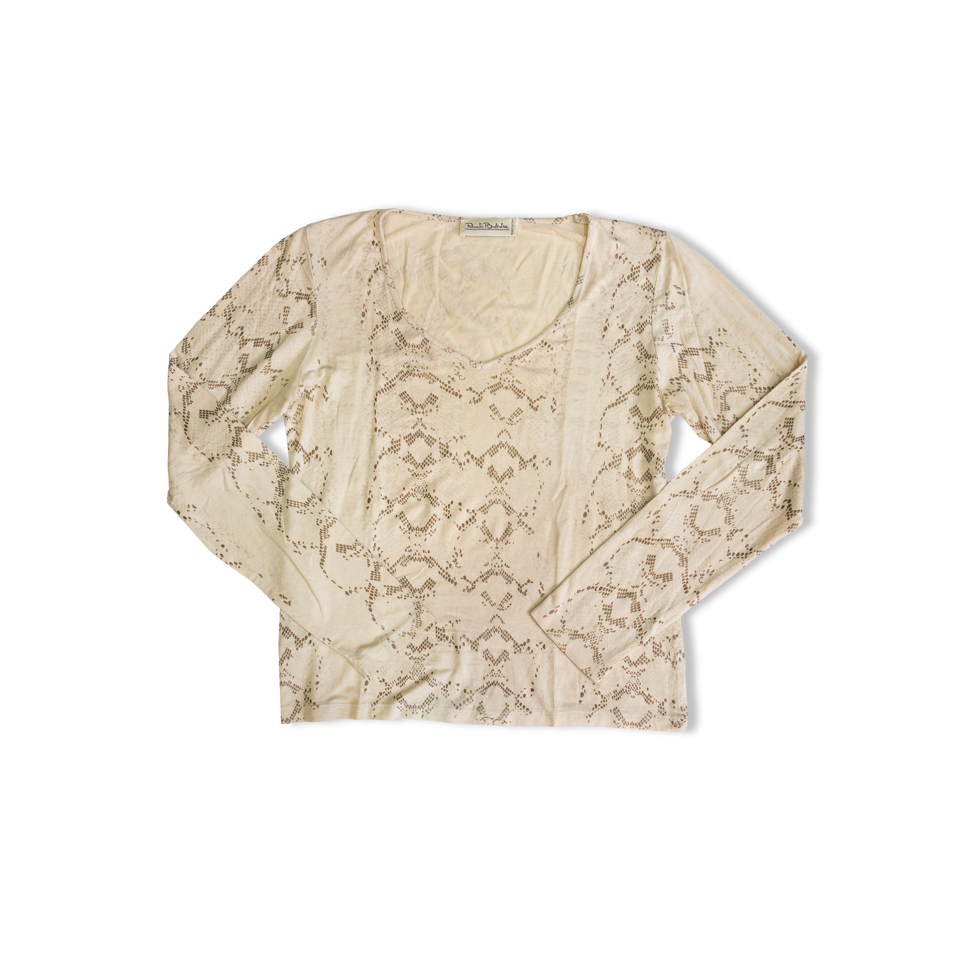 Beige top with delicate leopard accents