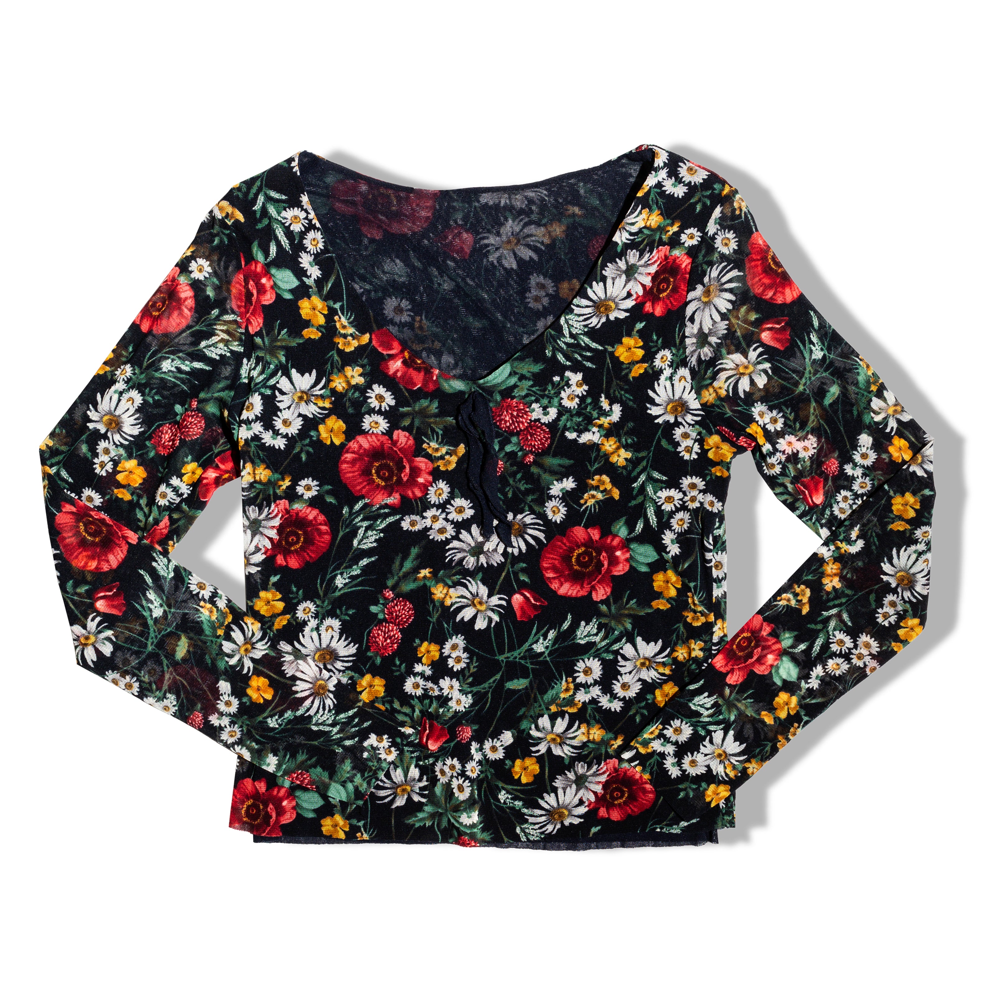 Super cute floral mesh top