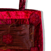 Deadstock red velvet handbag with embroidered details