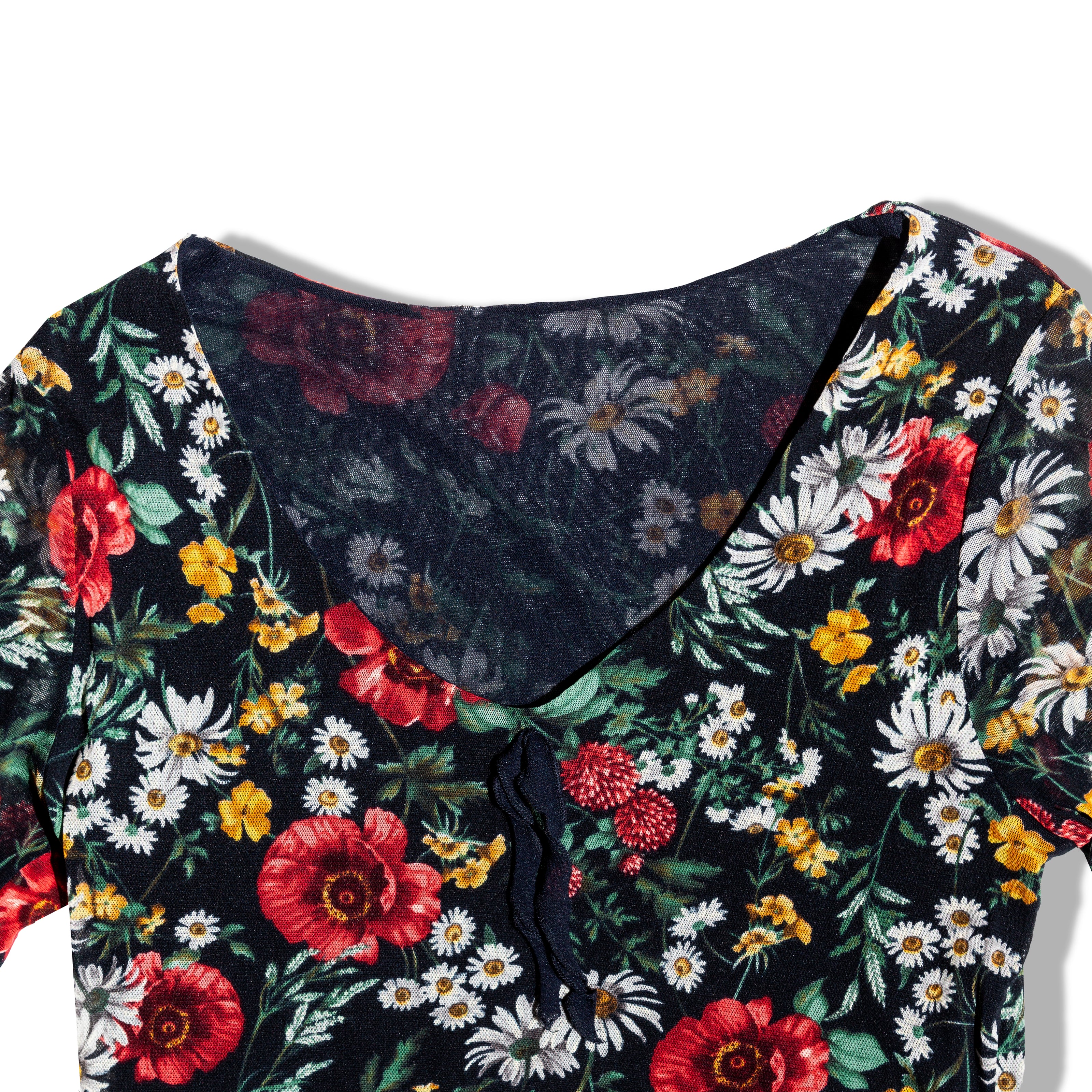 Super cute floral mesh top