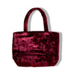 Deadstock red velvet handbag with embroidered details