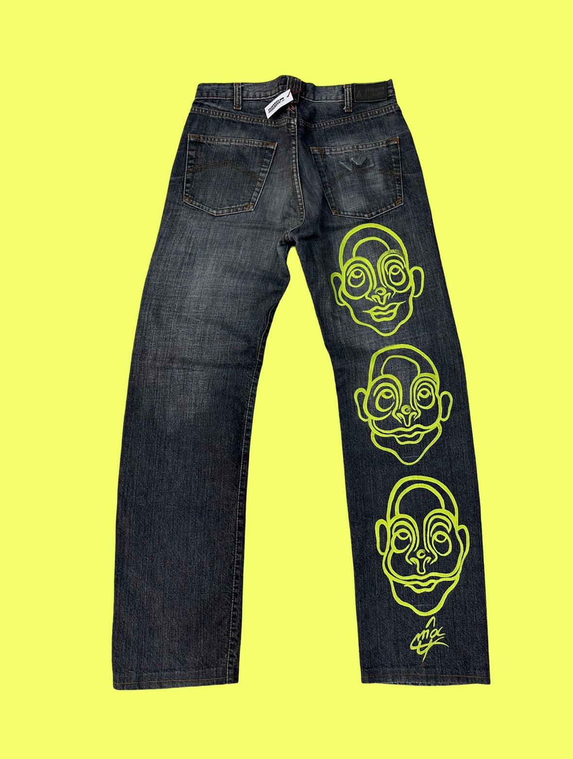 Armani hand painted jeans