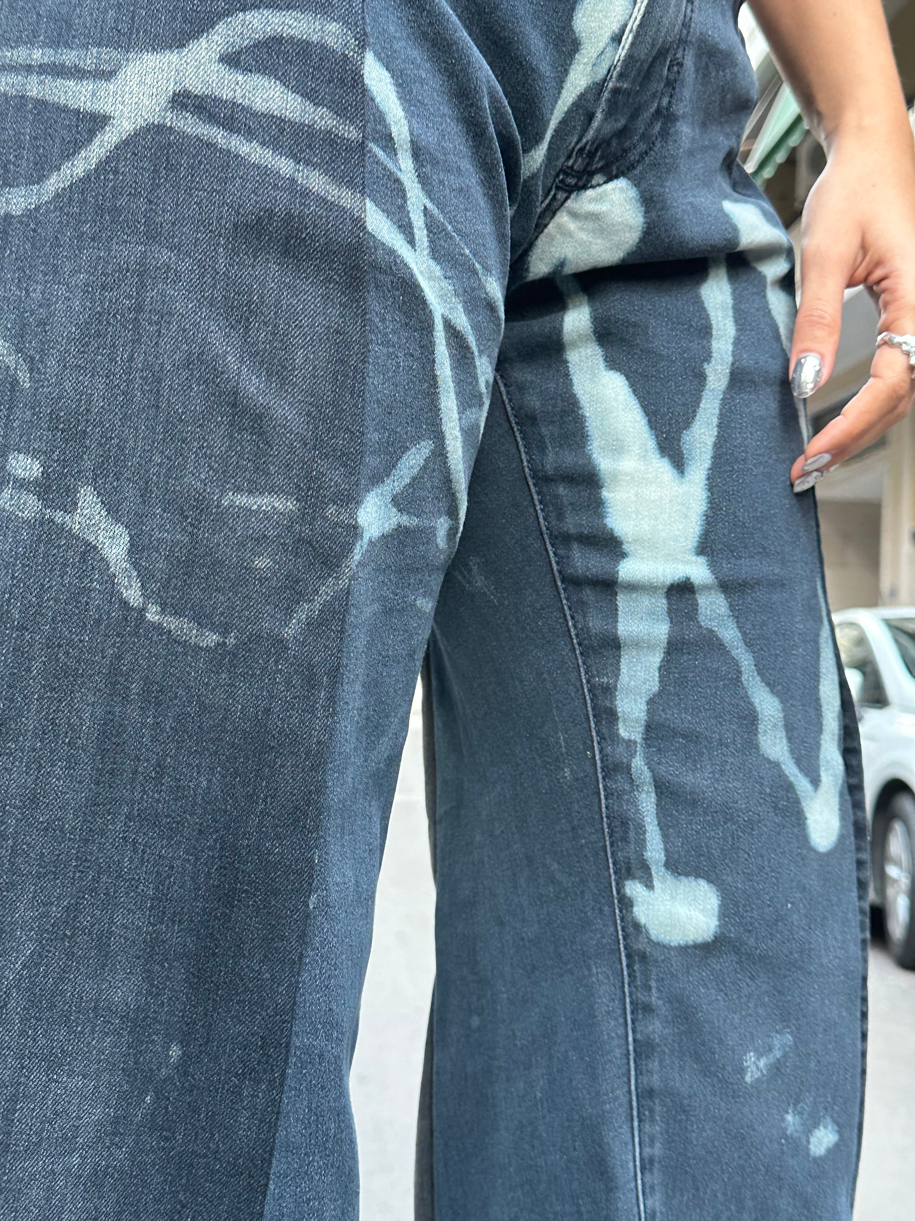 Super hot handmade re-worked tie dye jeans