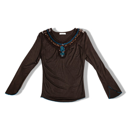 Beautiful embroidered and beaded deadstock top