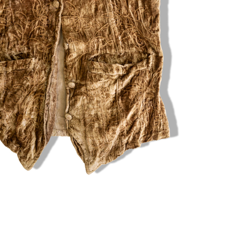 Vintage velvet embroidered vest