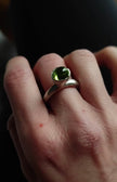Kimilio Eos silver 925 ring with peridot stone (open back -adjustable size)